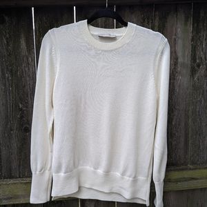 Everlane Women's White 100% Cotton Crew Neck Sweater